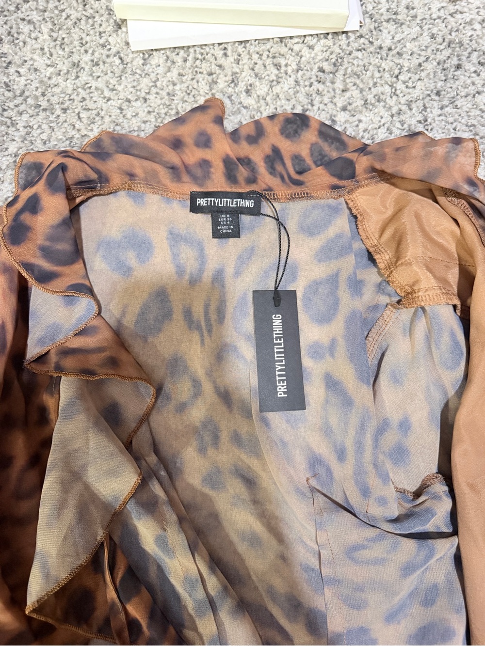 PrettyLittleThing Brown Leopard Print Blazer